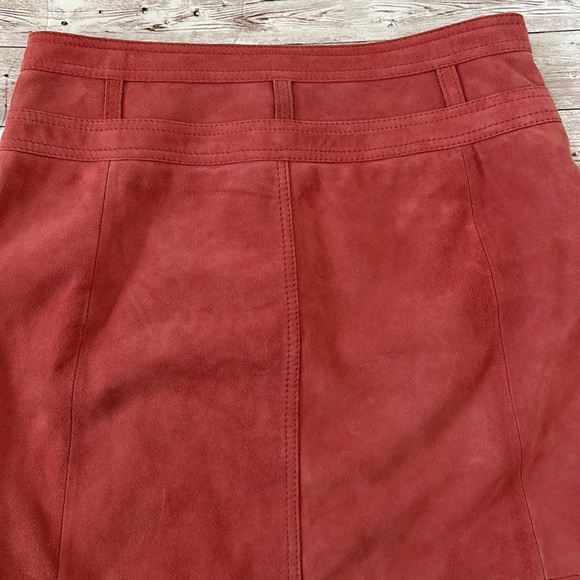 Free People Mauve Pink Suede Goat Leather A Line Mini Skirt - Picture 5 of 12
